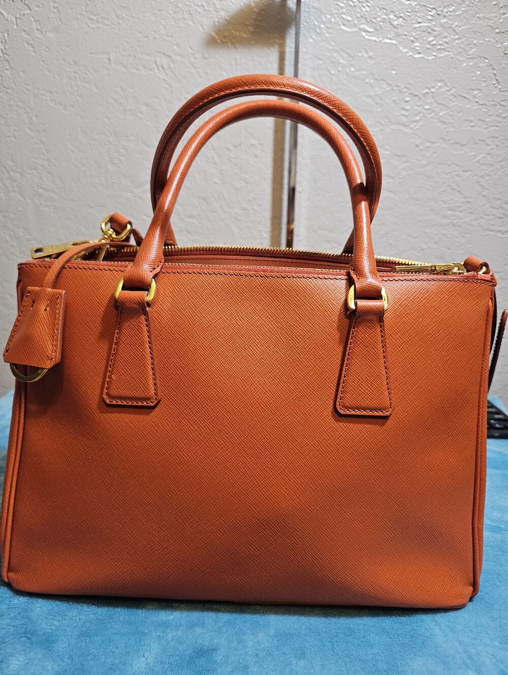 #43529-Prada Galleria PM bright orange Width-12inch Height-8 - Picture 3 of 15